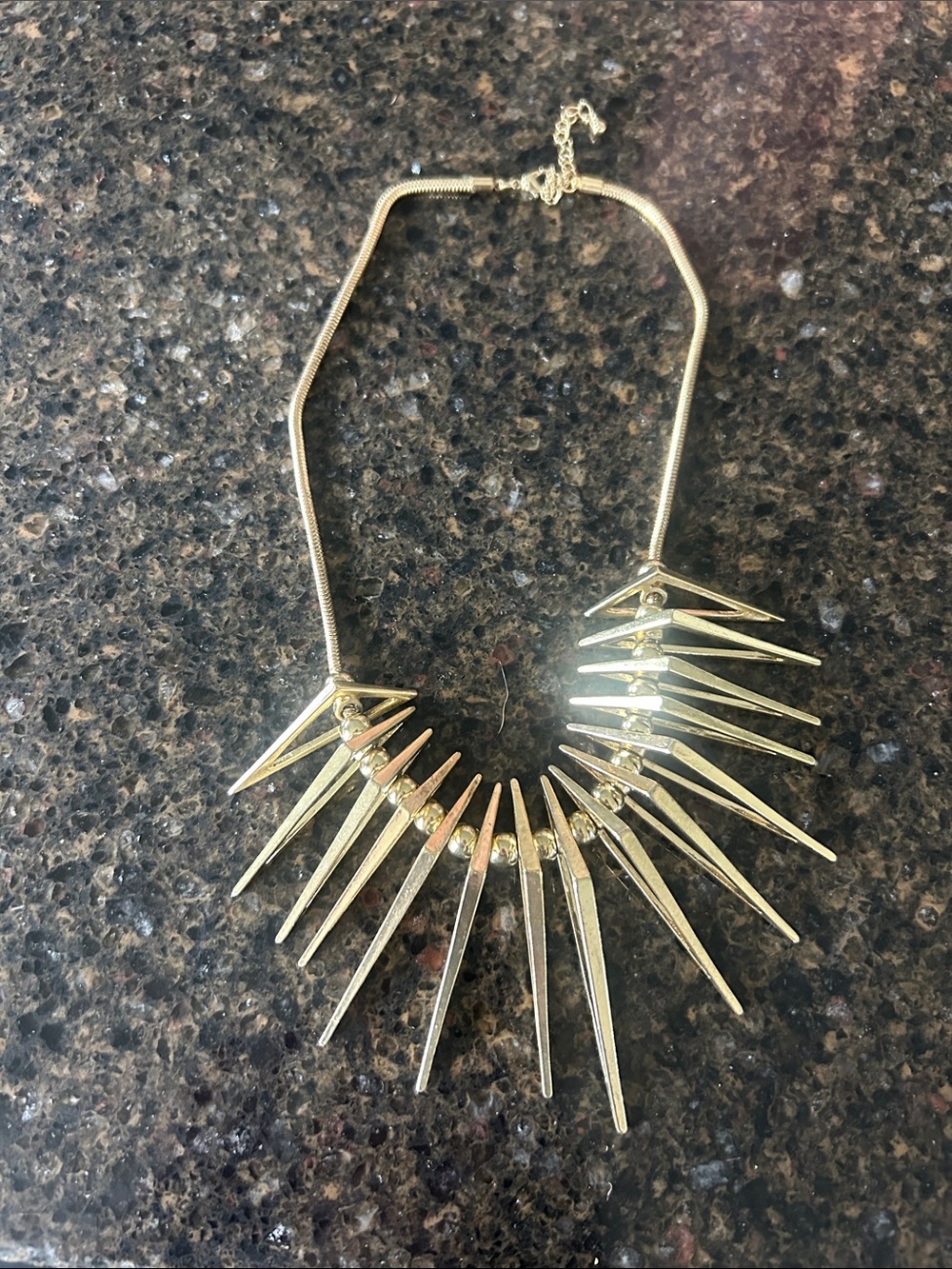 Statement Gold Spike Collar Necklace for Women